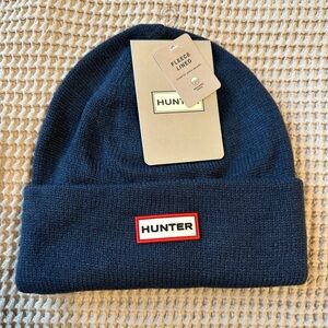 Hunter Navy Blue Fleece Lined Beanie OS Winter Outwear Hat Cozy Gorpcore Outdoor